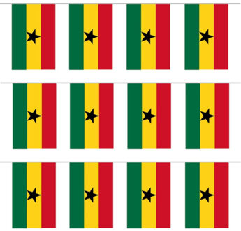 Landen vlaggenlijn Ghana - 3x - 300 cm - Ghanese slingers versiering - polyester stof