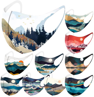 Landscape Painting Adult Mask Reusable Mouth Caps Breathable Face Mask Protective Mask Washable Mouth Mask mascarillas