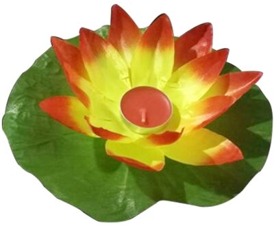 Landschap Lamp Kleurrijke LED Drijvende Lotus Bloem Lampen Op Water Zwembad Tuin Decoratie Licht oranje