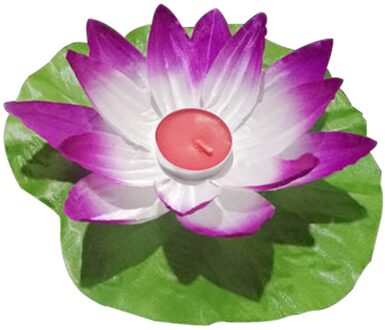Landschap Lamp Kleurrijke LED Drijvende Lotus Bloem Lampen Op Water Zwembad Tuin Decoratie Licht paars