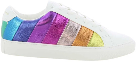 Lane sneaker van leer met metallic detail Wit - 39