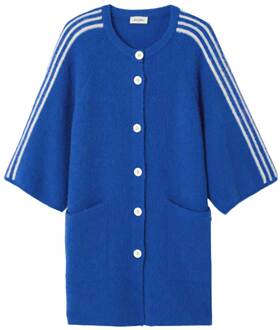 Lang alpaca vest Vitow  blauw - XS/S,M/L,