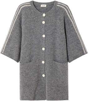 Lang alpaca vest Vitow  grijs - XS/S,M/L,