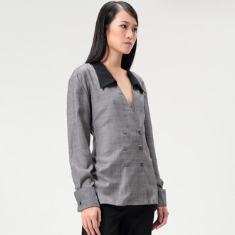 Lang dubbel knopen op maat Grijs