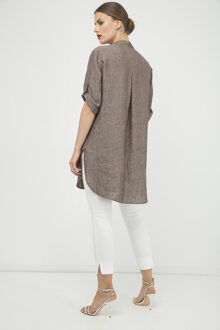 Lang linnen shirt Bruin - EU 36 / UK 8