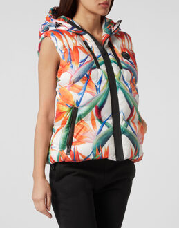 Lang Vest Flowers Wit/Multi - L