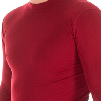 Langärmliges Herren-T-Shirt mit halbhohem Kragen 1625-H Bordeaux
