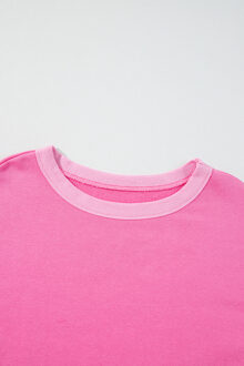 Langarm Crew Neck Trui Stoffig Roze