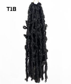 Lange 14Inch Vlinder Faux Locs Synthetische Gehaakte Vlechten Hair Extensions 20 Strengen/Pack Natural Zwart Krullend Vlechten Haar 1B
