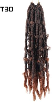 Lange 14Inch Vlinder Faux Locs Synthetische Gehaakte Vlechten Hair Extensions 20 Strengen/Pack Natural Zwart Krullend Vlechten Haar T30