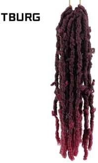 Lange 14Inch Vlinder Faux Locs Synthetische Gehaakte Vlechten Hair Extensions 20 Strengen/Pack Natural Zwart Krullend Vlechten Haar TBURG