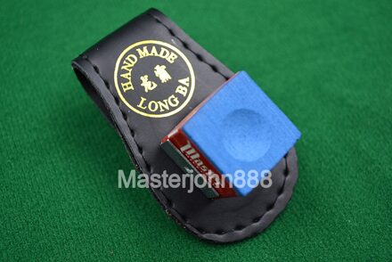 LANGE BA Pool Biljart Snooker Lederen Magnetische Riemclip Krijt Houder Krijt Case