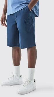 Lange Baggy Cargo Shorts, Navy - XS