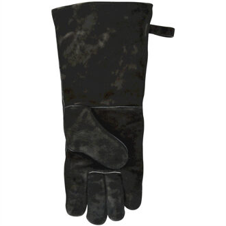 Lange barbecue handschoen rechts van leer 19 x 41 cm - Barbecuegereedschapset