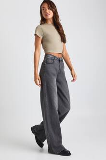 Lange Basic Spijkerbroek Met Wijde Pijp, Mid Grey - 10/36L