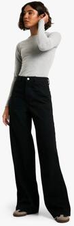 Lange Basic Zwarte Jeans Met Wijde Pijpen, Black - 6/34L