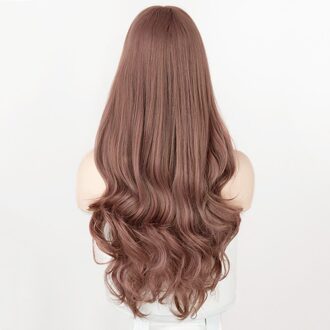 Lange Body Wave Pruik Vrouwen Pruik Natuurlijke Met Pony Synthetische Pruiken Grijs/Bruin/Zwart Pruiken Hittebestendige Voor vrouwen BOTENG