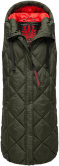 lange dames bodywarmer Schnuckel – Modern & Met Capuchon - maat Groen