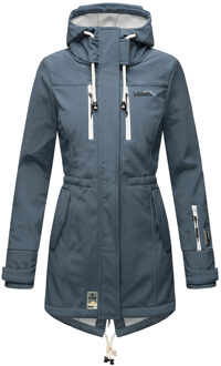 lange dames gewatteerde jas Abendsternchen met afneembare capuchon Blauw - XS