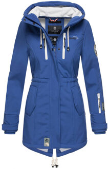 lange dames gewatteerde jas Abendsternchen met afneembare capuchon Blauw