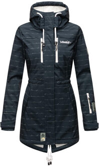 lange dames gewatteerde jas Abendsternchen met afneembare capuchon Blauw