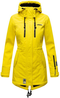 lange dames gewatteerde jas Abendsternchen met afneembare capuchon Geel - XS