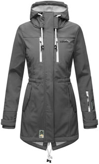 lange dames gewatteerde jas Abendsternchen met afneembare capuchon Grijs
