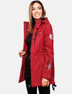 lange dames gewatteerde jas Abendsternchen met afneembare capuchon - maat Rood