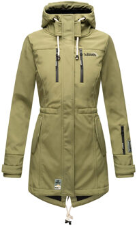 lange dames gewatteerde jas Abendsternchen met afneembare capuchon - maat XS Groen