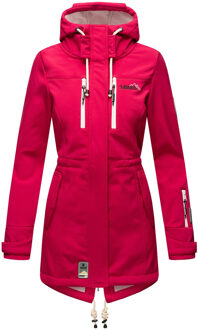 lange dames gewatteerde jas Abendsternchen met afneembare capuchon - maat XS Rood