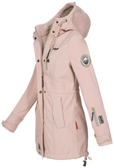 lange dames gewatteerde jas Abendsternchen met afneembare capuchon - maat XS Roze