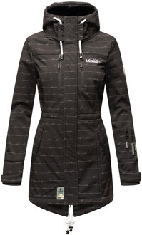 lange dames gewatteerde jas Abendsternchen met afneembare capuchon - maat Zwart