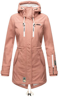 lange dames gewatteerde jas Abendsternchen met afneembare capuchon Rood - XS