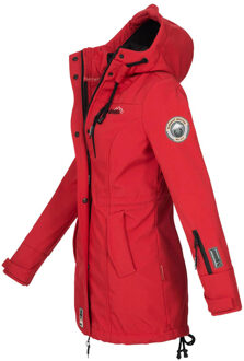 lange dames gewatteerde jas Abendsternchen met afneembare capuchon Rood