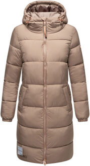 lange dames gewatteerde winterjas met capuchon – Nomadiaa Grijs - XL