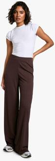 Lange Geribde Broek Met Wijde Pijpen, Chocolate - 34