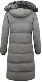 Lange gewatteerde jas getailleerd Grijs - S