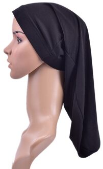 Lange Haar Sok Cap Slaap Hoeden Wrap Night Cap 1Pc Haarverzorging Motorkap Slaapmutsje Unisex Cap Motorkap De Nuit zwart