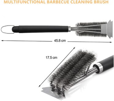 Lange Handvat Barbecue Borstel Multifunctionele Borstel Met Schraper Set Voor Bbq Grill Rvs Borstel Keuken Tool