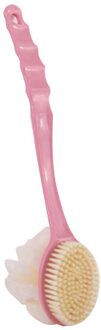Lange Handvat Douche Borstel Plastic Bad Douche Terug Spa Borstel Scrubber Skin Cleaning Borstels Body Badkamer Accessoires #0810y30 Roze