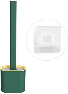 Lange Handvat Geen Dode Hoek Toiletborstel Duurzaam Muur Opknoping Cleaning Zachte Borstel Voor Wc Gadgets groen