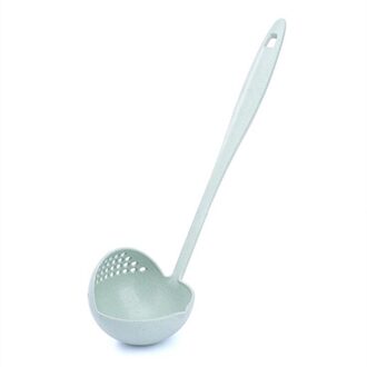 Lange Handvat Vergiet Soep Lepel Effen Kleur Koken Vergiet Keuken Scoop Plastic Servies Zeef nordic groen