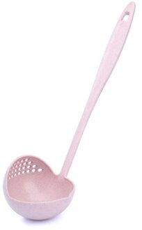 Lange Handvat Vergiet Soep Lepel Effen Kleur Koken Vergiet Keuken Scoop Plastic Servies Zeef nordic roze