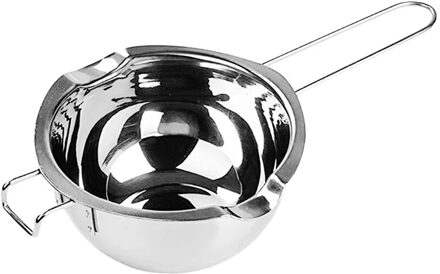 Lange Handvat Wax Smelten Roestvrij Stalen Pot Diy Geurkaars Zeep Chocolade Boter Handgemaakte Zeep Tool licht grijs