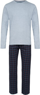 Lange heren winter pyjama set katoen geruit Print / Multi - XL