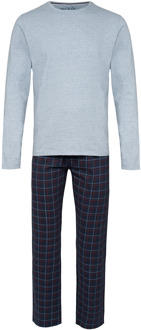 Lange heren winter pyjama set katoen geruit Print / Multi