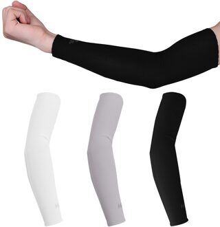 Lange Ice Zijde Set Arm Set Zonnebrandcrème Voor Vrouwen Mannen Handschoenen Zon Uv Zomer Sport Running Bike Safet fietsen Rijden zwart