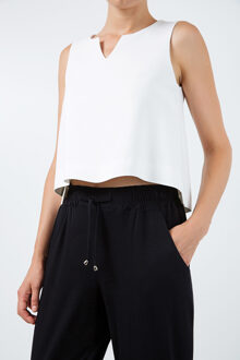 Lange jersey broek met strikdetail Zwart