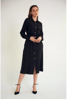 Lange jurk m34769 Zwart - 38