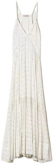 Lange jurk met bandjes Twinset , White , Dames - M,S,2Xs
